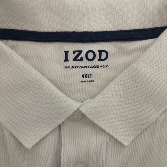 Men’s IZOD Advantage Performance White Polo Size 4XLT - Picture 7 of 9